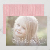 Grosse soeur soeur soeur Faire-part de grossesse (Devant / Derrière)