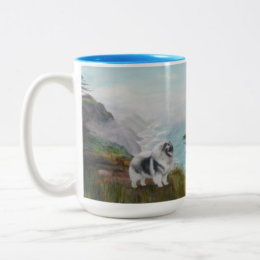 Grosse tasse avec Keeshond (Gauche)