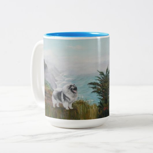 Grosse tasse avec Keeshond (Devant gauche)