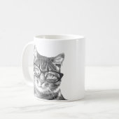 Grosse tasse de chat | Kitten portant des lunettes (Devant gauche)
