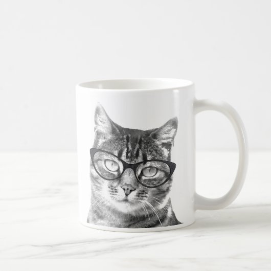 Grosse tasse de chat | Kitten portant des lunettes (Droite)