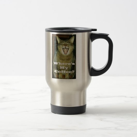 Grosse tasse drôle de voyage de chat (Droit)