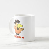Grosse tasse jaune de poulet de bande dessinée de (Devant gauche)