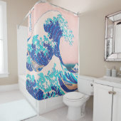 Grosse vague japonaise Surf peinture Douche rideau (En situation)