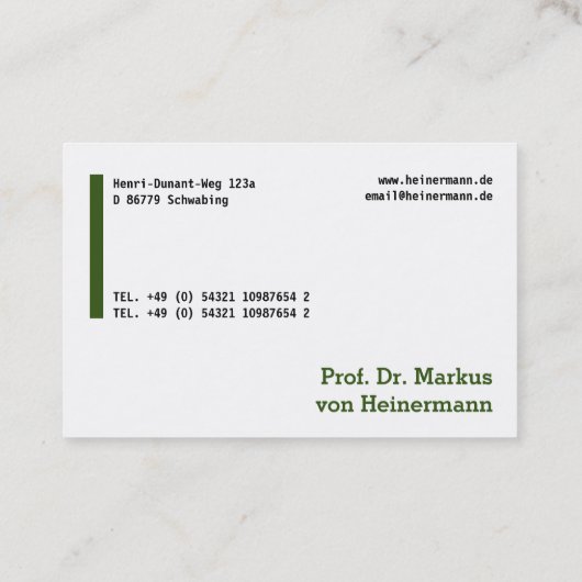 Große Visitenkarten Visitekaartje (Achterkant)