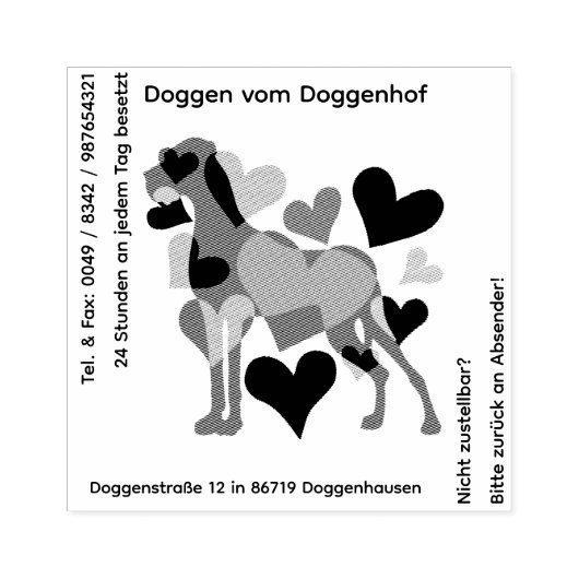 Großer Doggen Stempel viel Text (Afrduk)