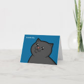 Grosses cartes de note heureuses de Merci de chat (Devant)