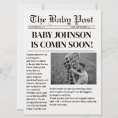 Grossesse dans un journal moderne Faire-part bébé (Devant)