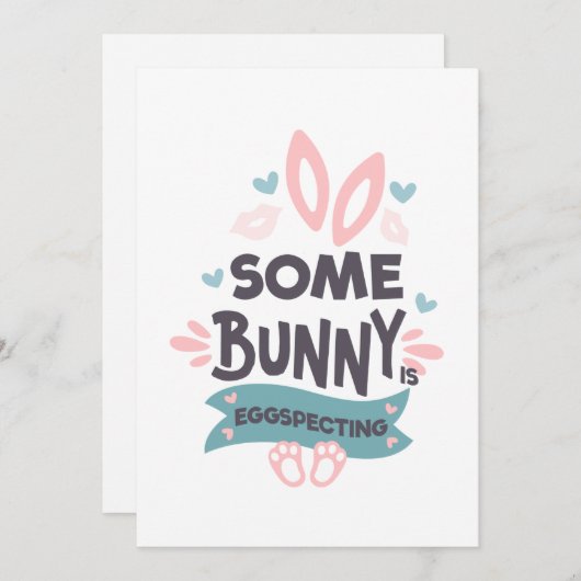 Grossesse de Pâques Bunny Faire-part (Devant / Derrière)