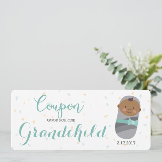 Grossesse Faire-part Bébé bleu (Debout devant)