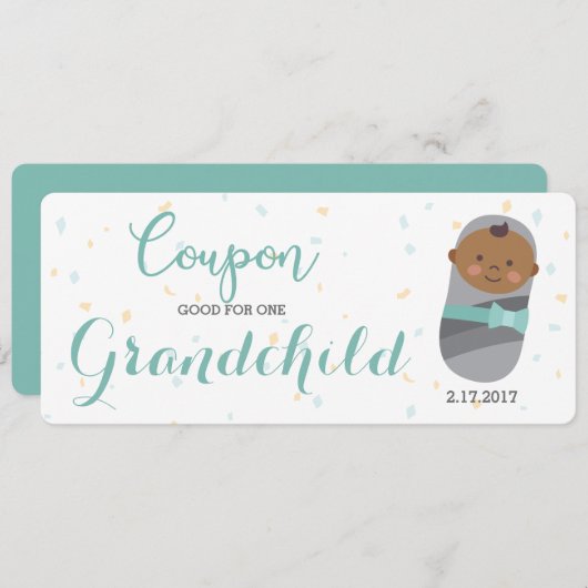 Grossesse Faire-part Bébé bleu (Devant / Derrière)