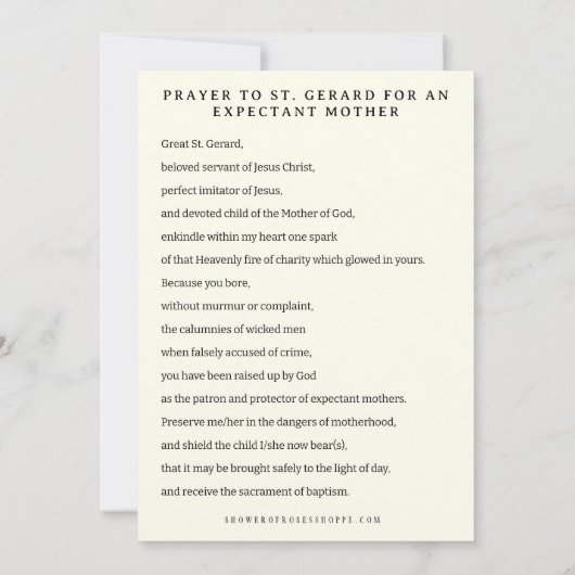 Grossesse Faire-part Prière religieuse (Dos)