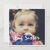 Grossesse photo Big Soeur Faire-part rose (Devant)