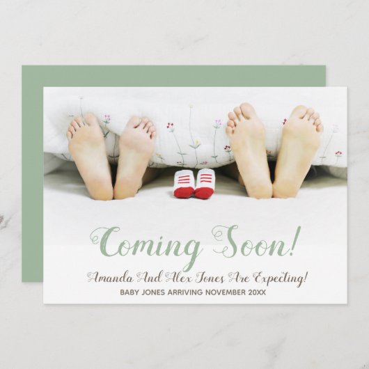 Grossesse photo moderne bientôt Faire-part (Devant / Derrière)