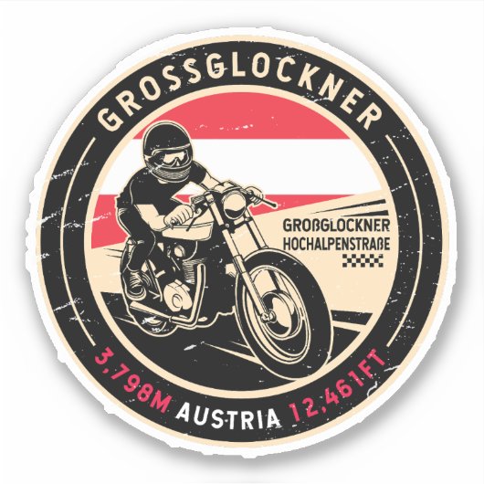Grossglockner Oostenrijk | | Motorfiets Sticker (Voorkant)