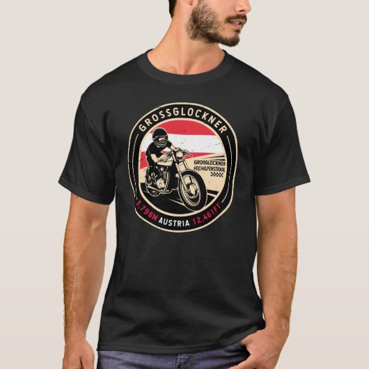 Grossglockner Oostenrijk | | Motorfiets T-shirt (Voorkant)