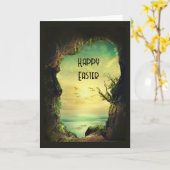 Grot die uitkijkt over een Tropische Paaszaterdag Kaart (Gele Bloem)