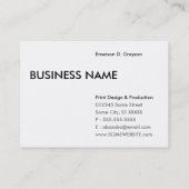 grotbewoner. visitekaartje (Achterkant)