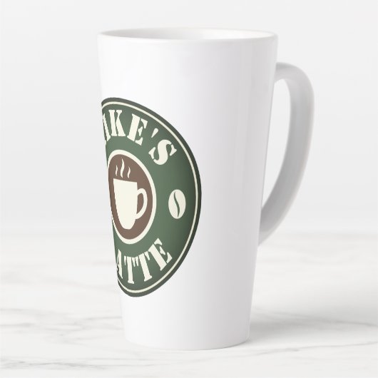 Grote 17 ounce grote latte mok met aangepaste naam (Rechterhoek)