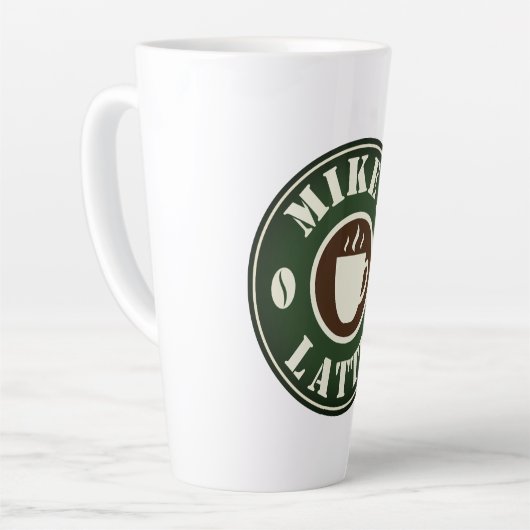 Grote 17 ounce grote latte mok met aangepaste naam (Linkerhoek)