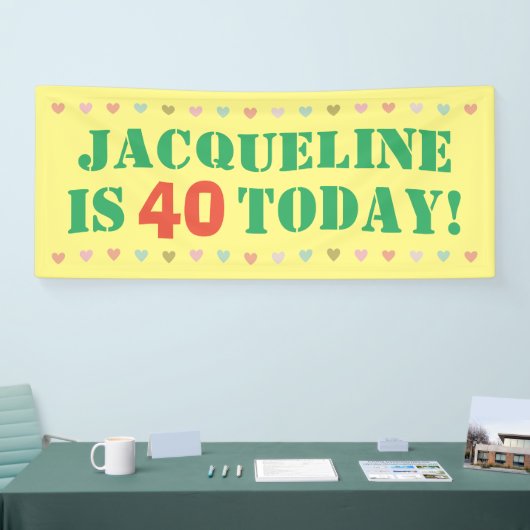 Grote 40e verjaardag aankondiging spandoek (Beurs)