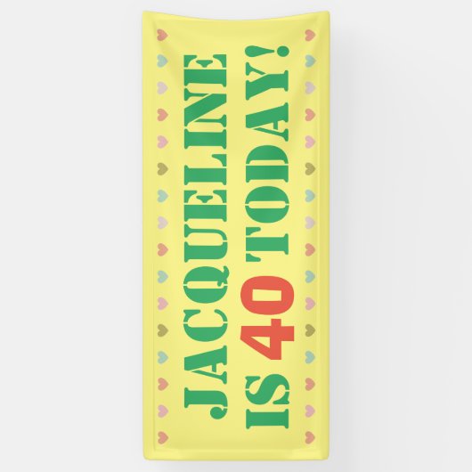 Grote 40e verjaardag aankondiging spandoek (Verticaal)