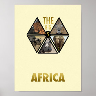 Grote 5 Afrika 11 het Poster van" x 8.5"
