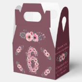 Grote 6-jarige roze bloemen meisje groene olie bedankdoosjes (Geopend)