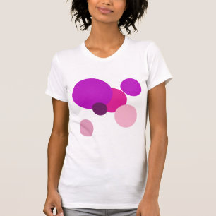 Grote 70s polka stippen in paars t-shirt