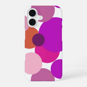 Grote 70s stippen in paars iPhone 16 hoesje