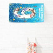 Grote 9e verjaardag onder het Zee Foto Collage Spandoek (Insitu)