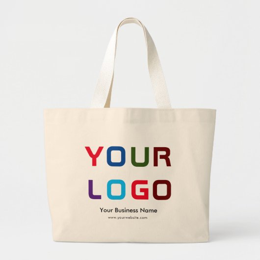 Grote aangepaste Canvas tas katoen met Logo Geen m (Voorkant)