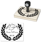 Grote aangepaste krans bruiloft 	rubberstempel (Gestempeld)