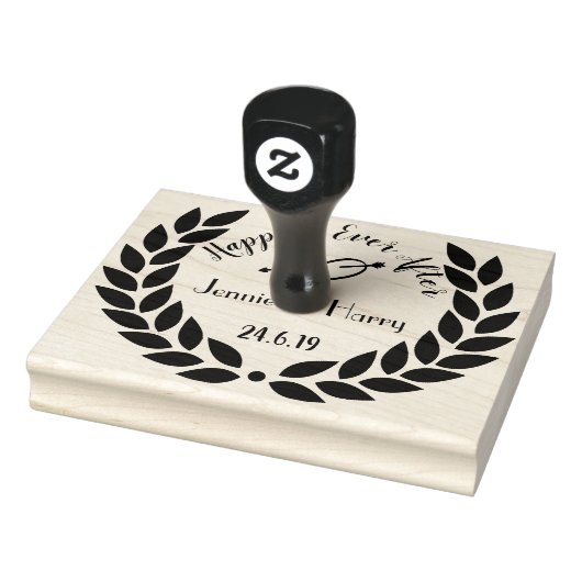 Grote aangepaste krans bruiloft 	rubberstempel (Stempel)