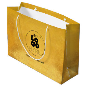 Grote aangepaste Logo gedragen gouden faux Folie b Groot Cadeauzakje