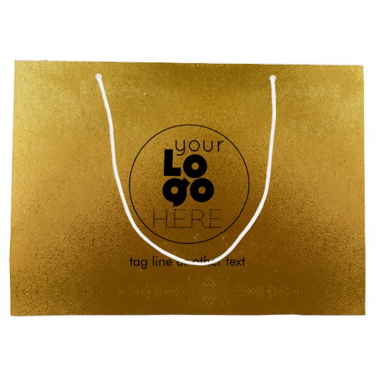 Grote Aangepaste Logo Gold Faux Folie Winkeltas Groot Cadeauzakje (Achterkant)