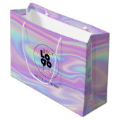 Grote aangepaste Logo iriserende papieren boodscha Groot Cadeauzakje (Voorkant Gekanteld)