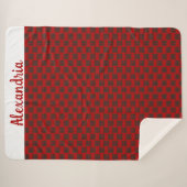 Grote aangepaste naam Kerstvakantie Buffalo Sherpa Deken (Voorkant (horizontaal))