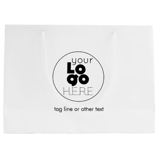 Grote aangepaste papier Logo witte boodschappentas Groot Cadeauzakje (Achterkant)
