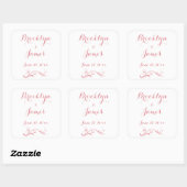 Grote aangepaste witroze weddenschappen vierkante sticker (Vel)