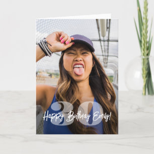 Grote aantallen foto overlay Happy Birthday Script Kaart