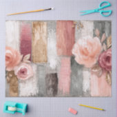 Grote Abstracte Art College Peach Grey Decoupage Tissuepapier (Craft)