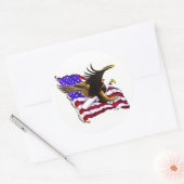 Grote adelaar & vlag ronde sticker (Envelop)