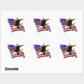 Grote adelaar & vlag ronde sticker (Vel)