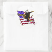 Grote adelaar & vlag ronde sticker (Tas)