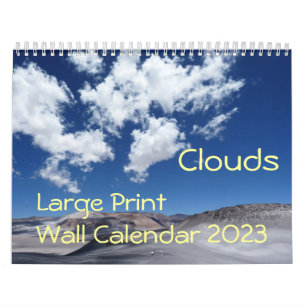 Grote afdrukkanalender voor 2023 - Clouds Kalender