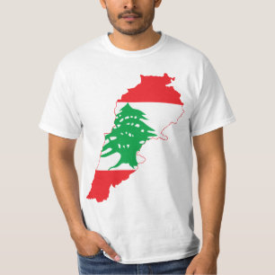 GROTE AFDRUKKING Libanon - Vlagkaart T-shirt