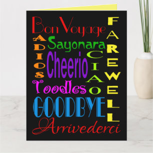 Grote Afscheid Adios Cheerio 8 x 10 Afscheidskaart Kaart