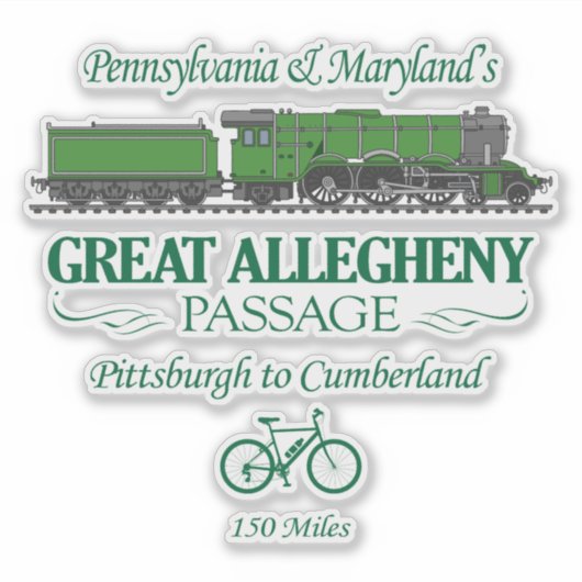 Grote Allegheny Passage (RT2) Sticker (Voorkant)