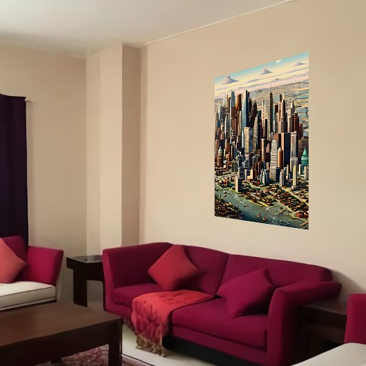 Grote Amerikaanse stad | AI Art Poster